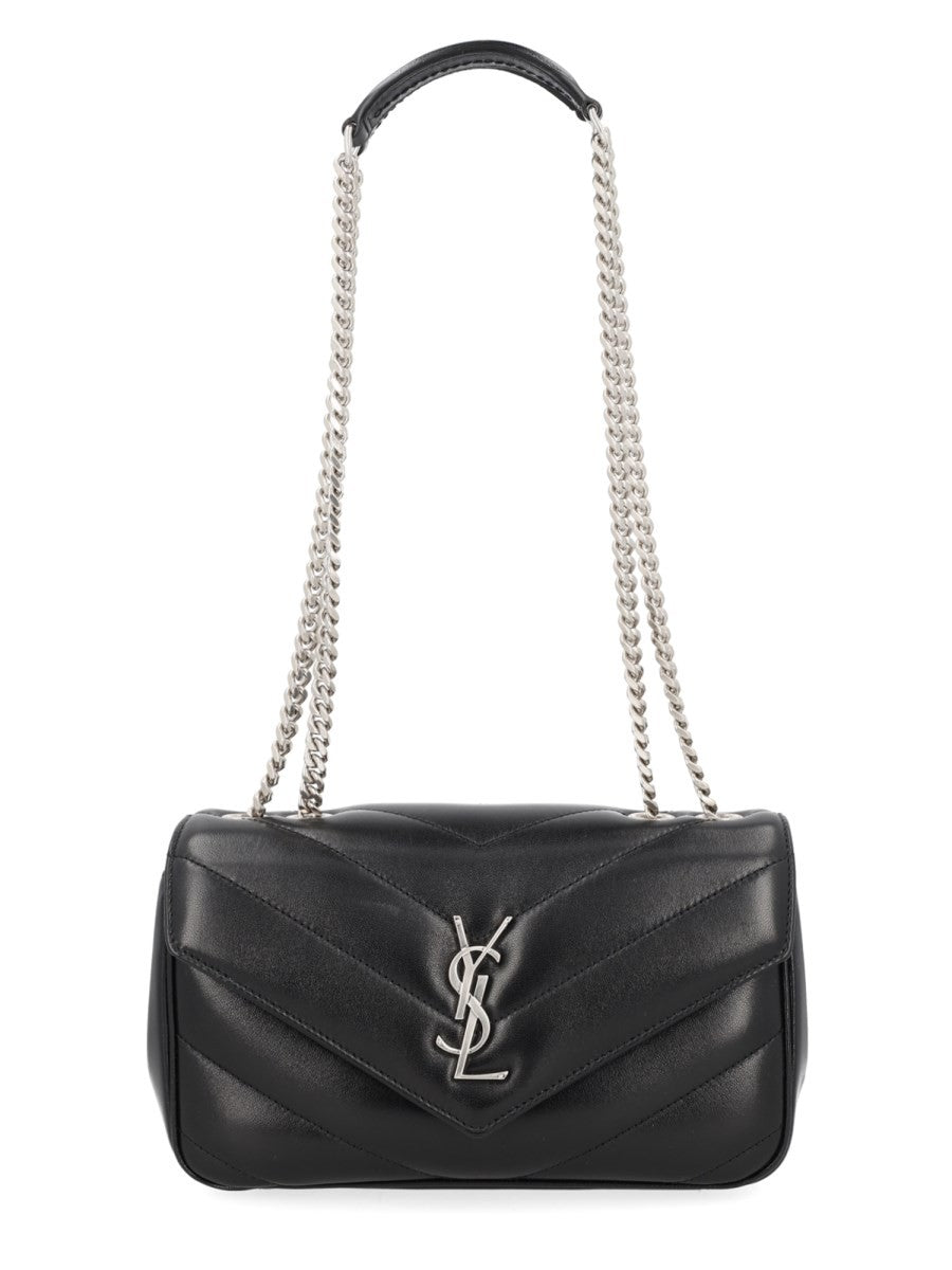 Saint Laurent Women's Borsa Loulou Small in Pelle Trapuntata Black
