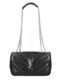 Saint Laurent Women's Borsa Loulou Small in Pelle Trapuntata Black