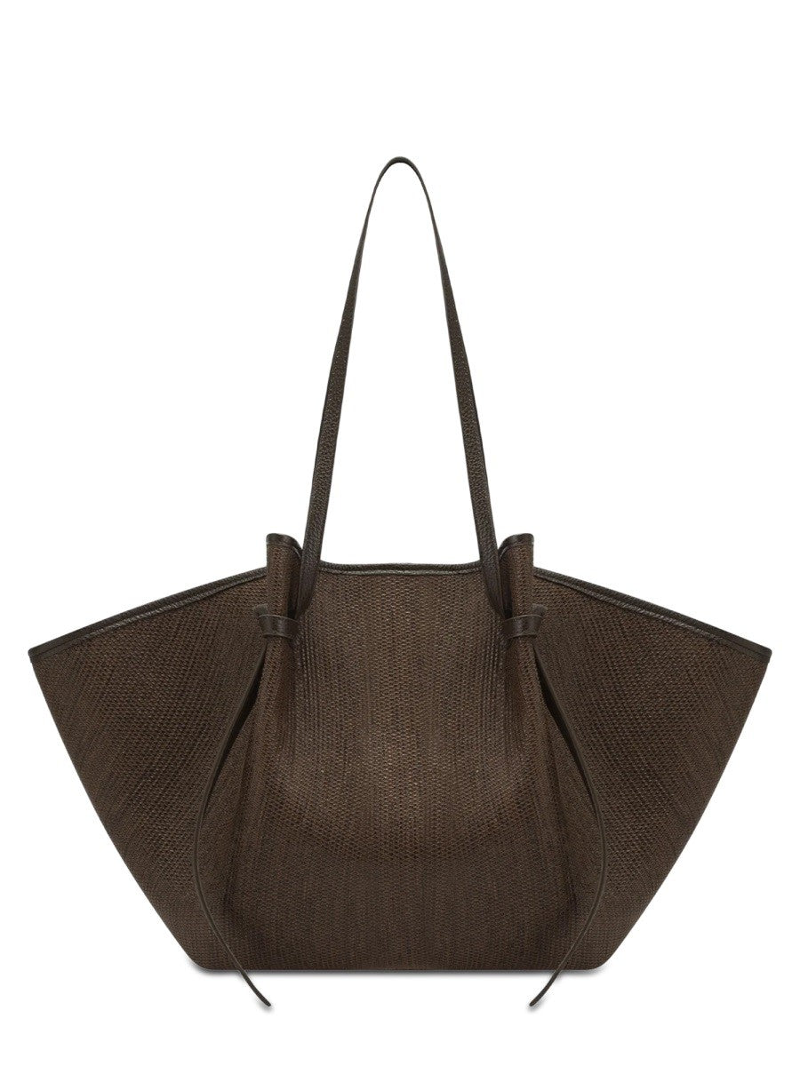 Yuzefi Women's Raffia Mochi Bag Brown