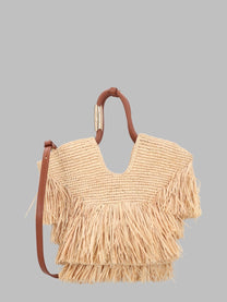 Zimmermann Women's Borsa Tote Goldentime Small Con Frange Beige