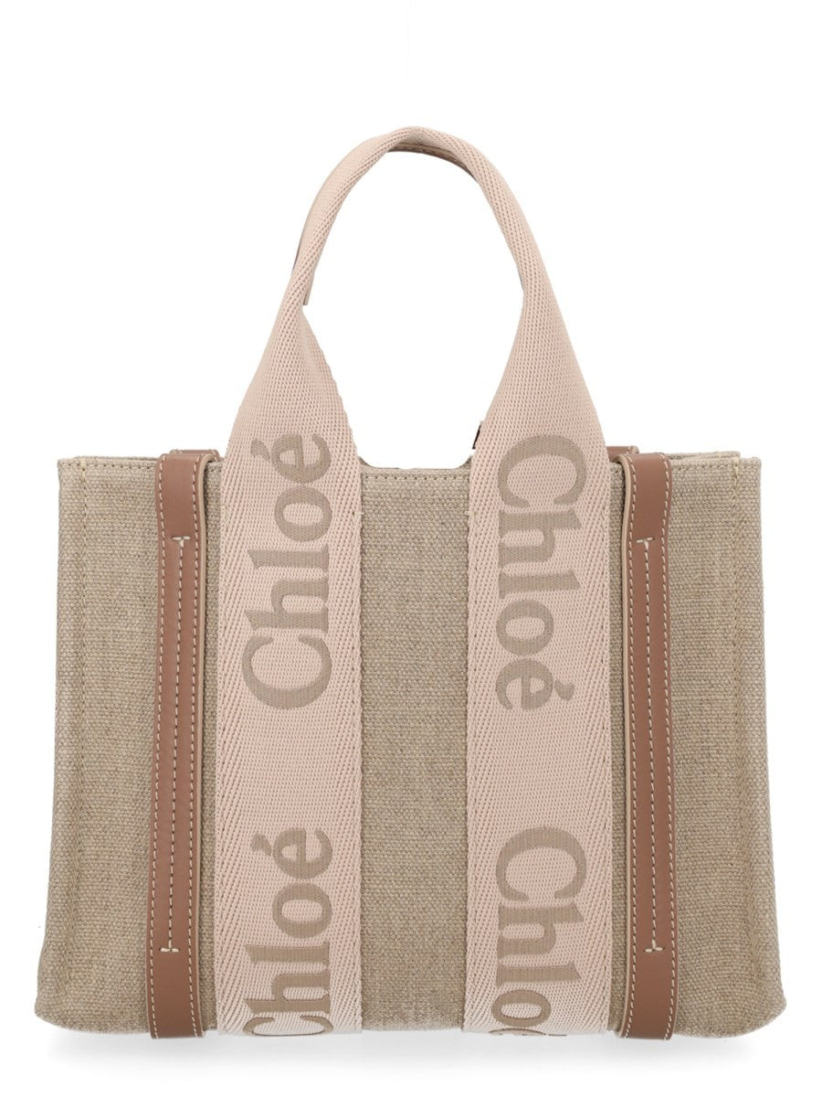 Chloé Women's Borsa Tote Woody Small Beige