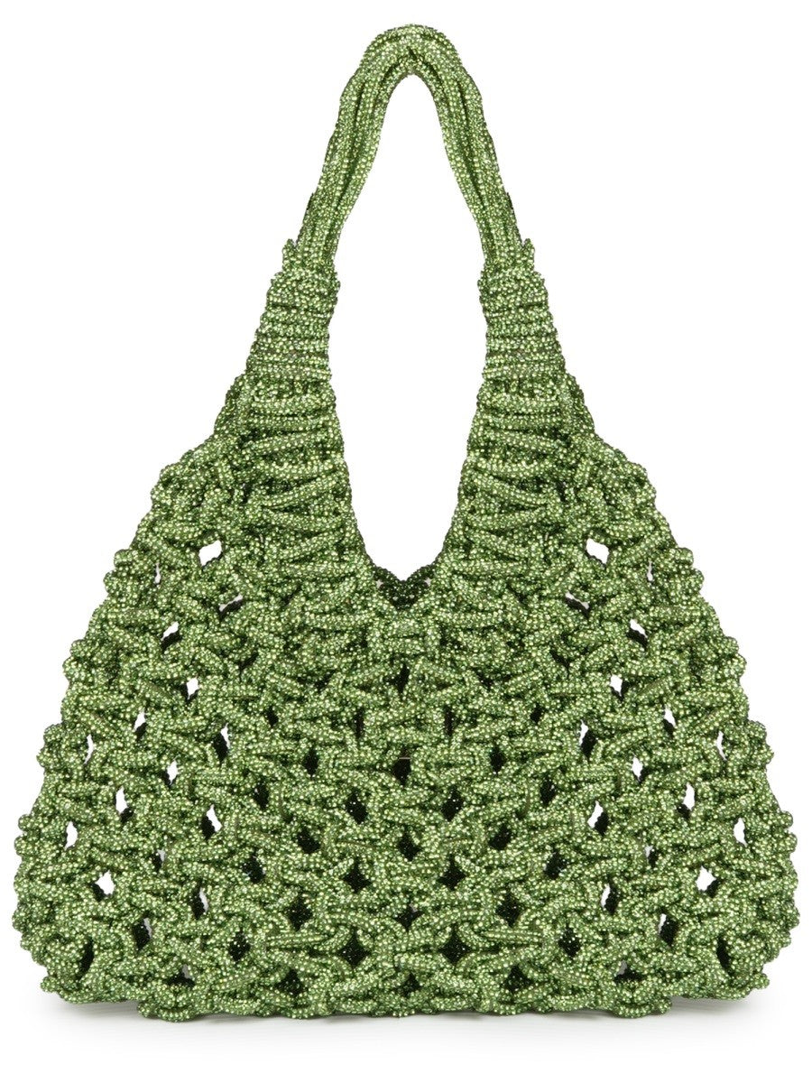 Hibourama Women's Borsa Vannifique Small Con Cristalli Green