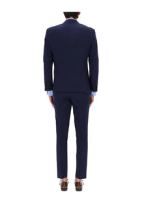 BOSS men’s abito due pezzi con micromotivo blue navy blue tailored suit with subtle texture and classic fit