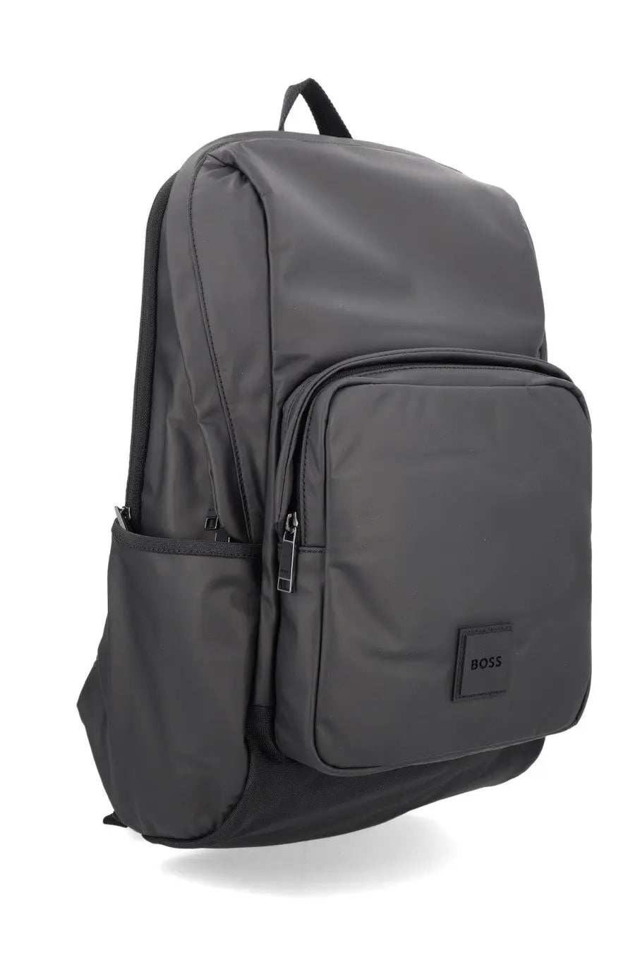 Dark gray hugo boss men’s backpack with sleek minimalist design and subtle branding patch for everyday use