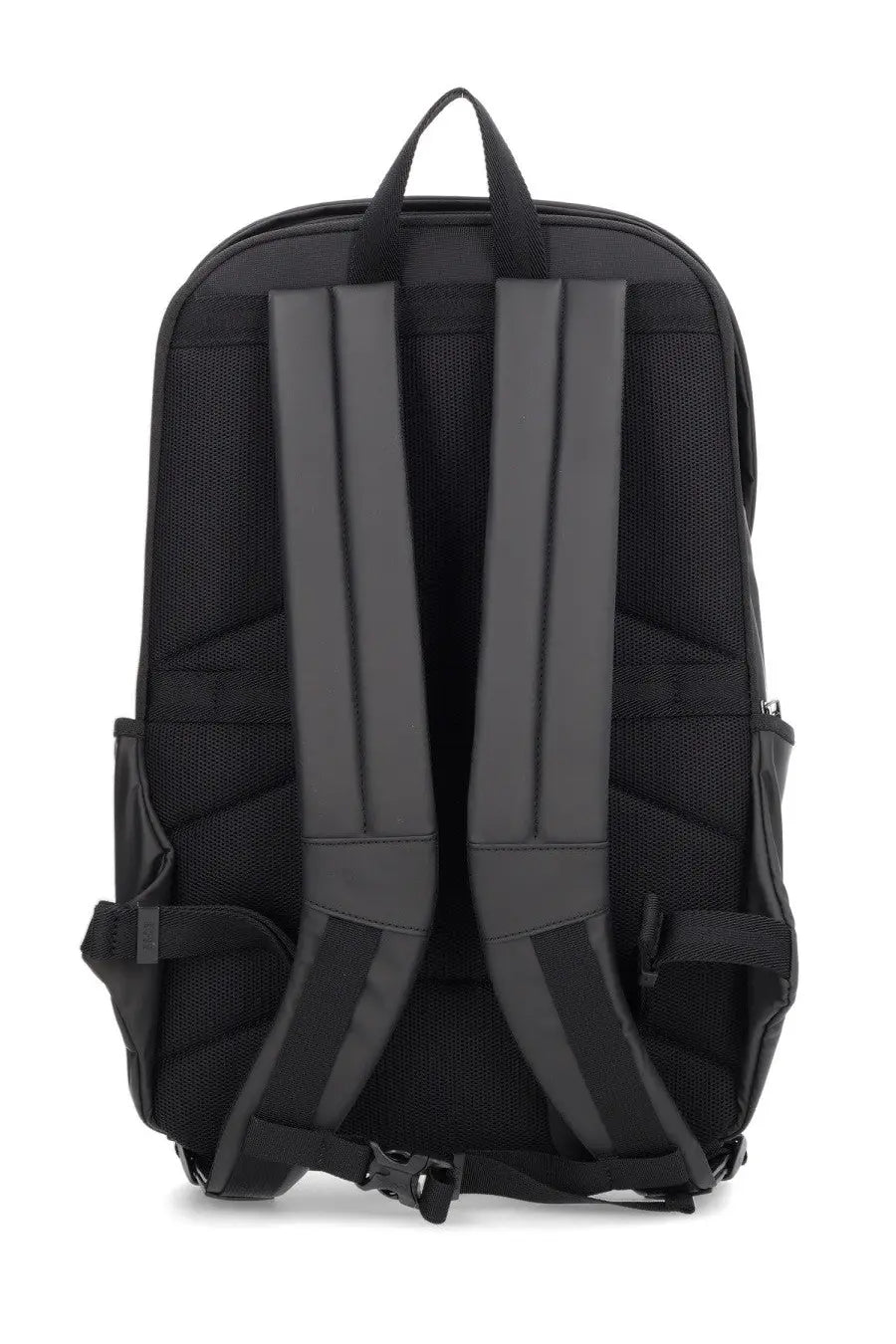 Boss men’s backpack oryo black showing padded shoulder straps and mesh back panel for comfortable carrying