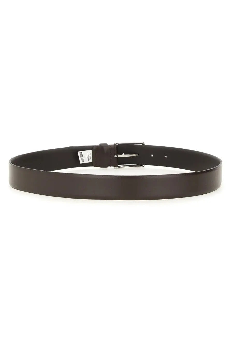 Boss men’s black leather belt with silver-toned buckle for formal and casual wear