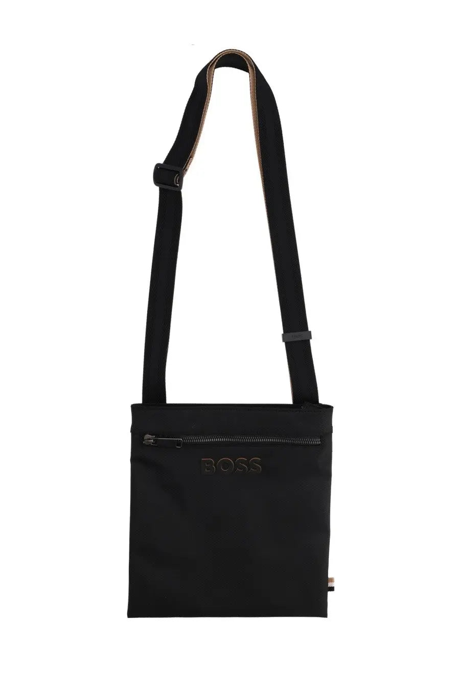 Boss men’s borsa catch black shoulder bag with sleek minimalist design and subtle gold-tone Hugo Boss logo