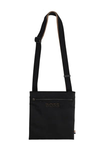 Boss men’s borsa catch black shoulder bag with sleek minimalist design and subtle gold-tone Hugo Boss logo