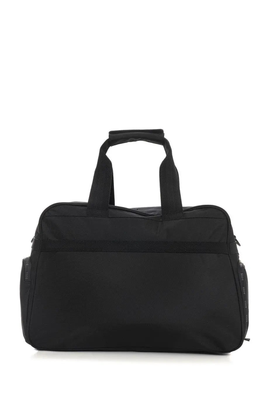 BOSS men’s borsone con black black nylon duffel bag with reinforced handles and side pockets