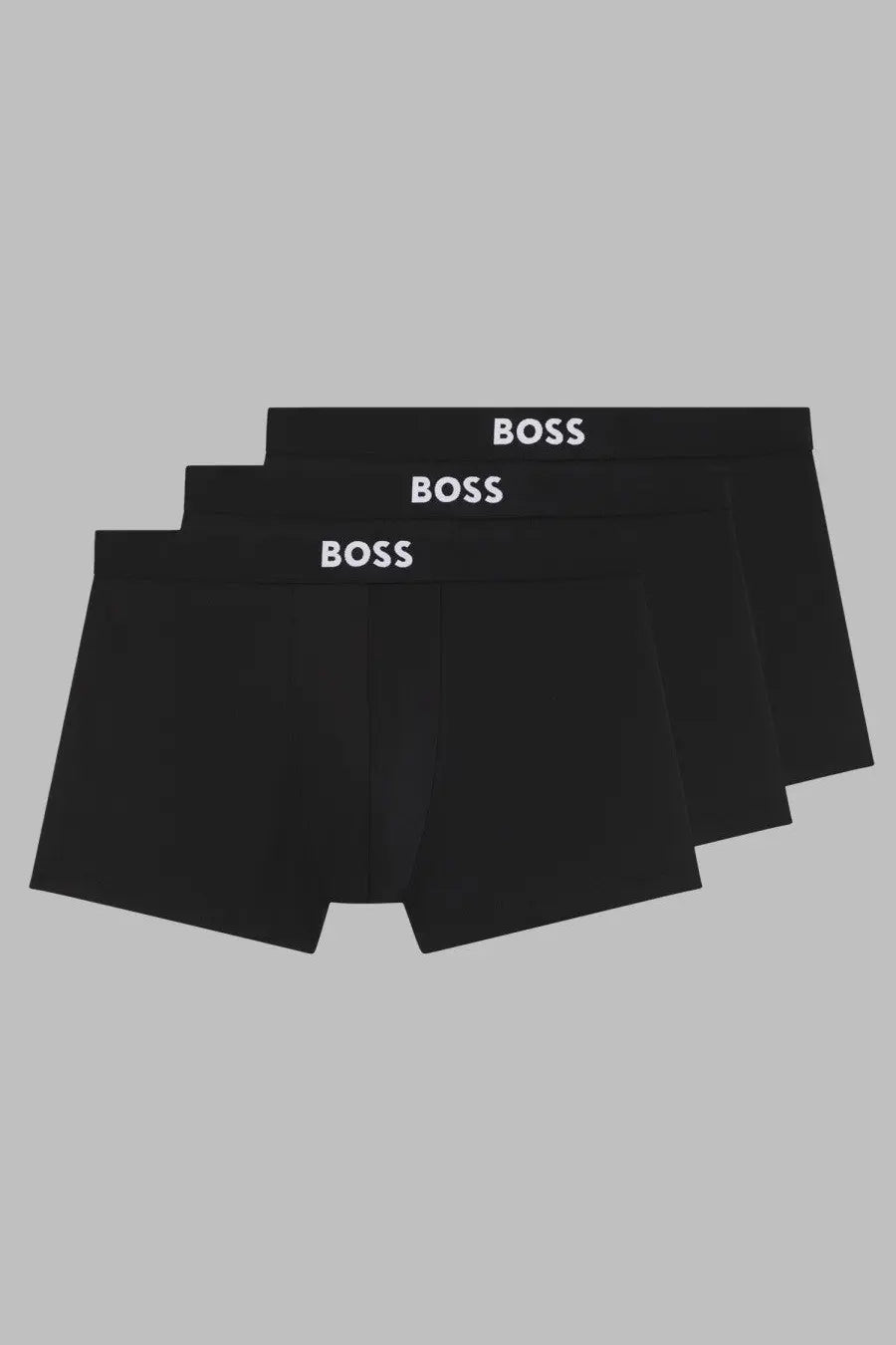 BOSS men’s boxer briefs in black with white boss branding on the waistband for comfortable everyday wear