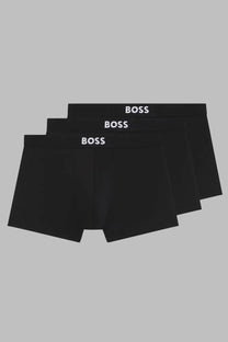 BOSS men’s boxer briefs in black with white boss branding on the waistband for comfortable everyday wear