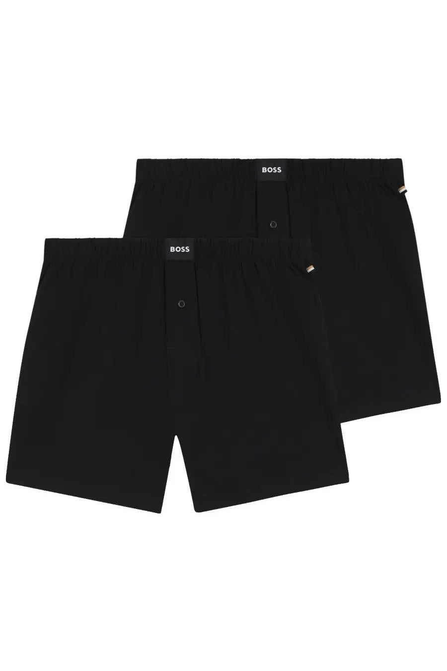 Black hugo boss men’s boxer shorts in cotton with button closure and subtle logo on the waistband