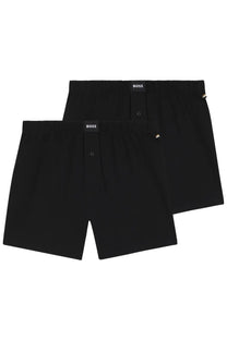 Black hugo boss men’s boxer shorts in cotton with button closure and subtle logo on the waistband