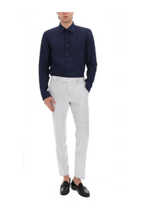 Navy blue BOSS men’s Camicia Hays Kentw long-sleeved button-down shirt made from high-quality fabric