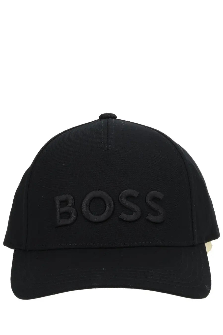 Boss men’s black cotton baseball cap with embossed logo, perfect for casual and sporty wear