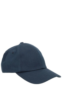 Navy blue cotton baseball cap with curved brim and stitched seams from BOSS men’s cappello Zed Boss Icon Blue collection