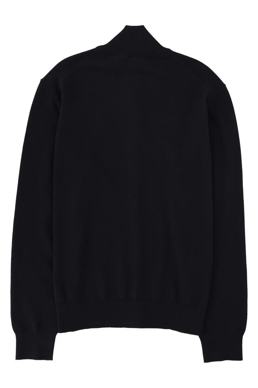 Boss men’s blue knit cardigan with high collar and ribbed cuffs made from soft knit fabric