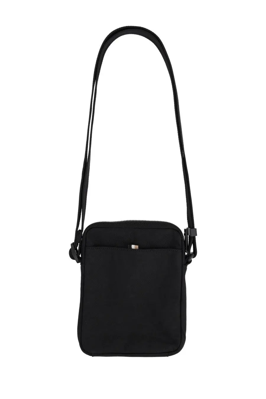 Boss men’s catch shoulder bag in black nylon with a sleek minimalist design and adjustable crossbody strap