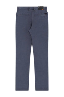 Boss men’s chino pants in dark blue slim-fit denim with a clean straight-leg cut and subtle stitching details