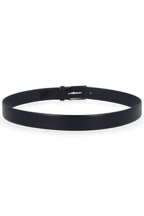 Boss men’s leather belt in black with a sleek silver-toned buckle for a stylish and classic look