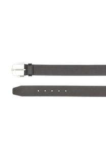 BOSS men’s cintura janni sz40 black leather belt with silver-toned buckle featuring the boss logo