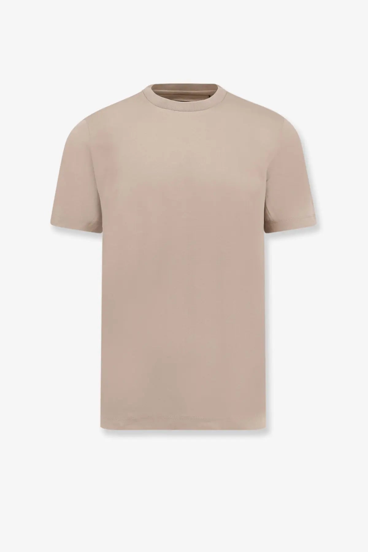 Beige crew-neck cotton t-shirt with short sleeves from boss men’s cotton shirt beige collection
