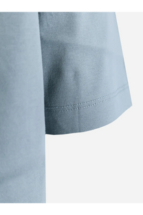 BOSS men’s cotton shirt blue featuring a light blue short-sleeved design with a neatly stitched hem