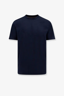 Navy blue short-sleeved cotton crew neck t-shirt from BOSS menswear collection titled BOSS Men’s Cotton Shirt Blue