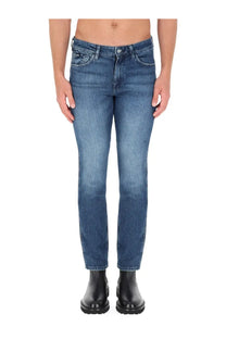Boss men’s delaware jeans blue classic straight-leg denim with subtle fading in blue