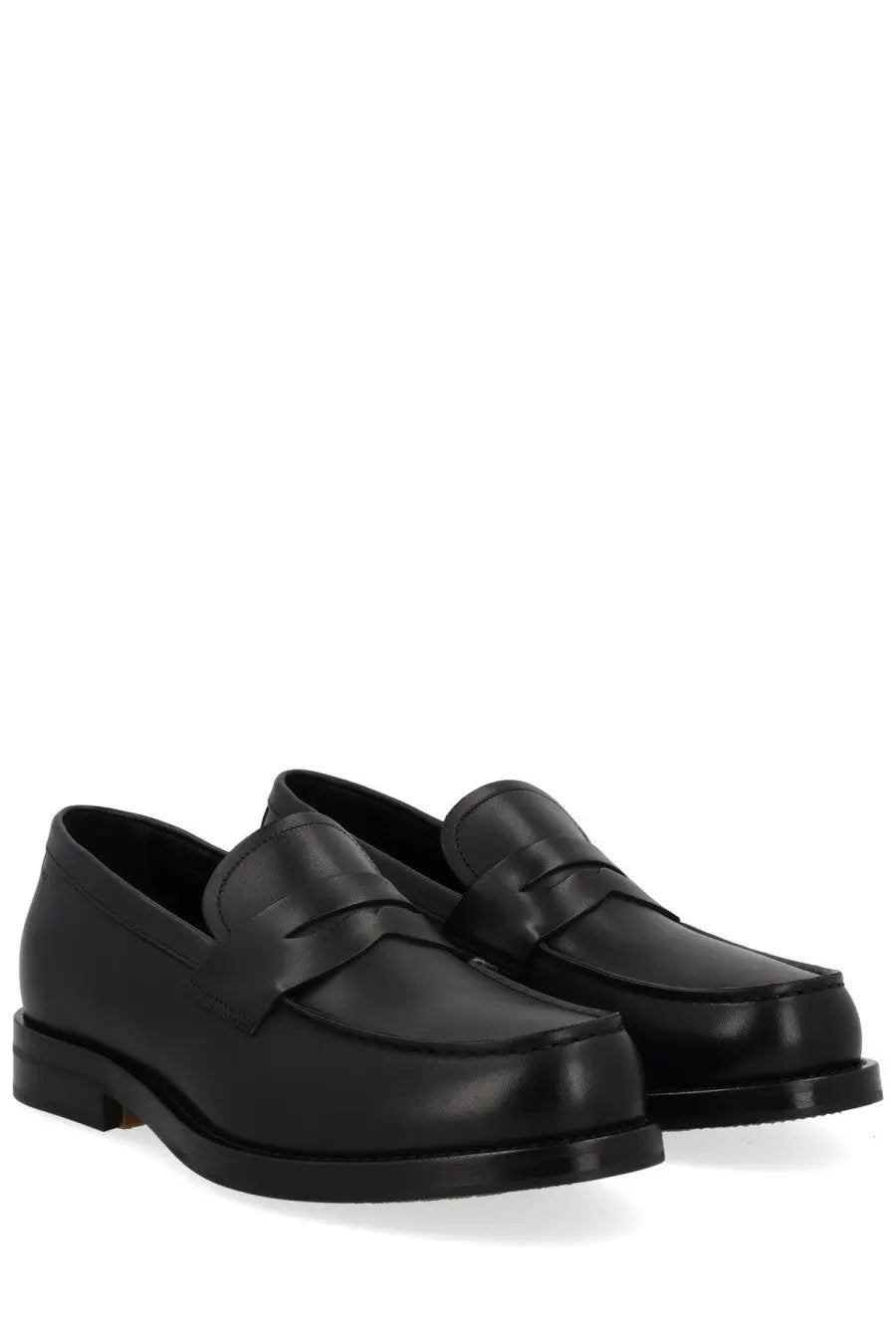 Boss men’s dressletic loafer black black leather slip-on shoes with polished finish and classic design
