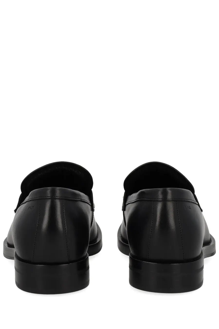 Boss men’s dressletic black leather loafers with sleek minimalist design and sturdy soles for dressy occasions