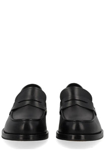 BOSS men’s dressletic loafer black black leather loafers with sleek polished finish and classic penny loafer design