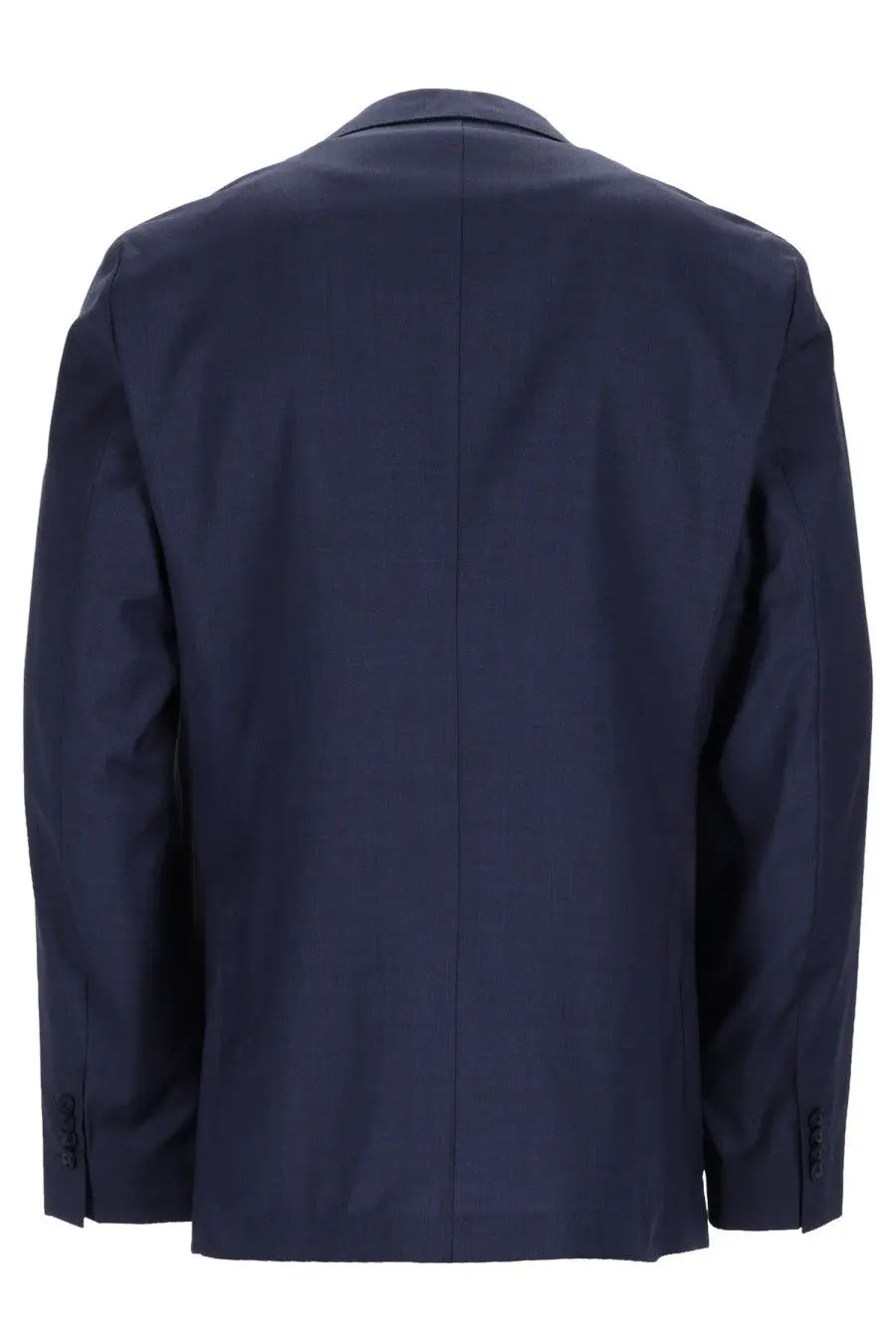 A sleek navy blue tailored blazer with subtle stitching details in BOSS men’s Giacca Hanry Blue collection