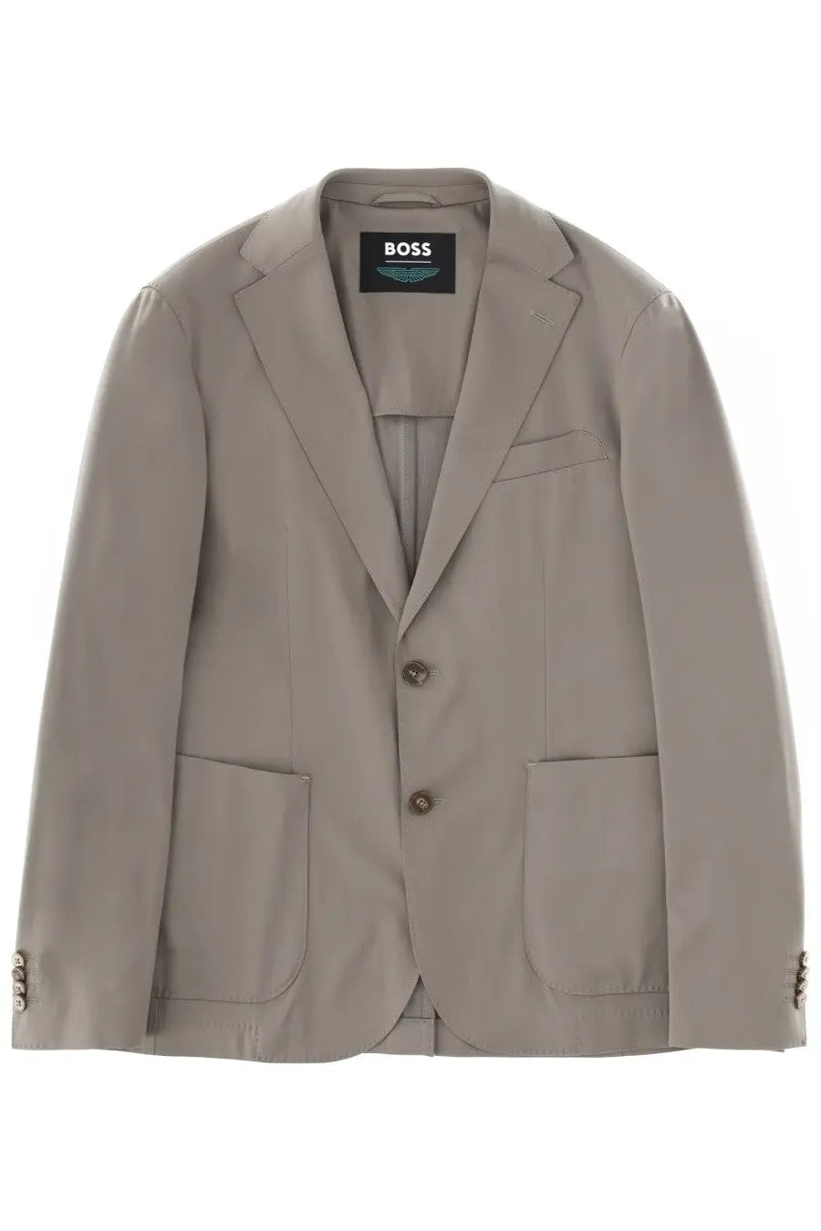 BOSS men’s hanry blazer grey with a sleek tailored fit and subtle beige texture for formal wear