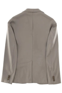 Boss men’s hanry blazer grey featuring a sleek light gray smooth fabric finish with subtle stitching details