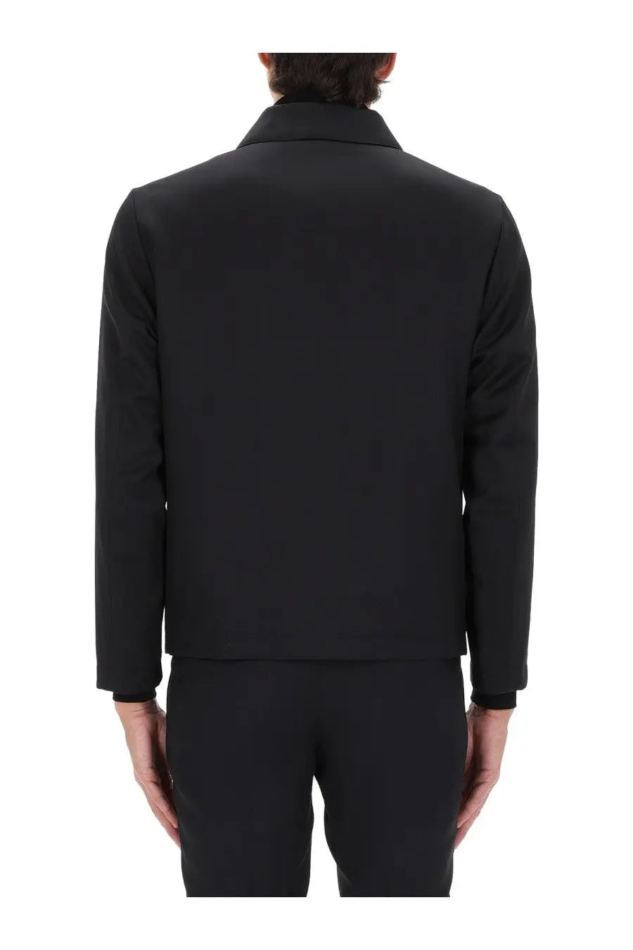 BOSS men’s Hanry Wing black tailored jacket with structured collar and long sleeves in a sleek design