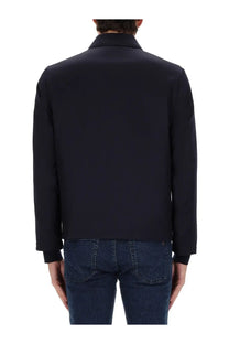 Black tailored jacket with structured collar and long sleeves from BOSS men’s Hanry Wing Jacket blue collection