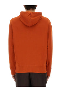 BOSS men’s orange hooded sweatshirt with ribbed cuffs and hem made from comfortable fabric for casual wear