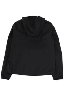 Boss men’s jacket airnix black hooded jacket with sleek minimalist design and smooth fabric front view