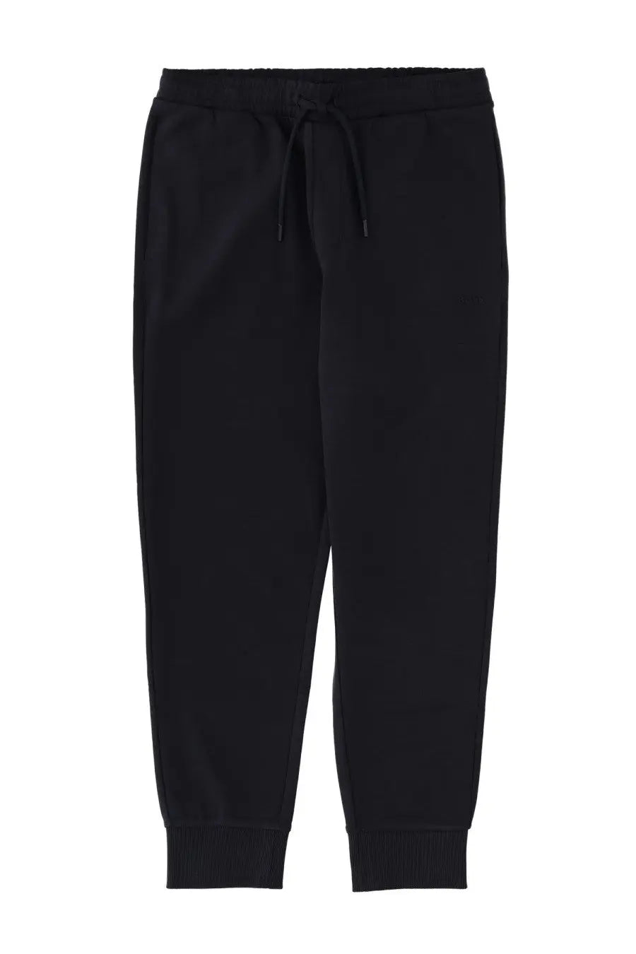 Black boss men’s jogger pants with drawstring waistband and ribbed cuffs for comfortable casual wear