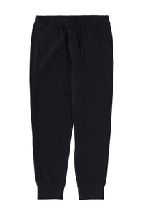 Black boss men’s jogger pants with drawstring waistband and ribbed cuffs for comfortable casual wear