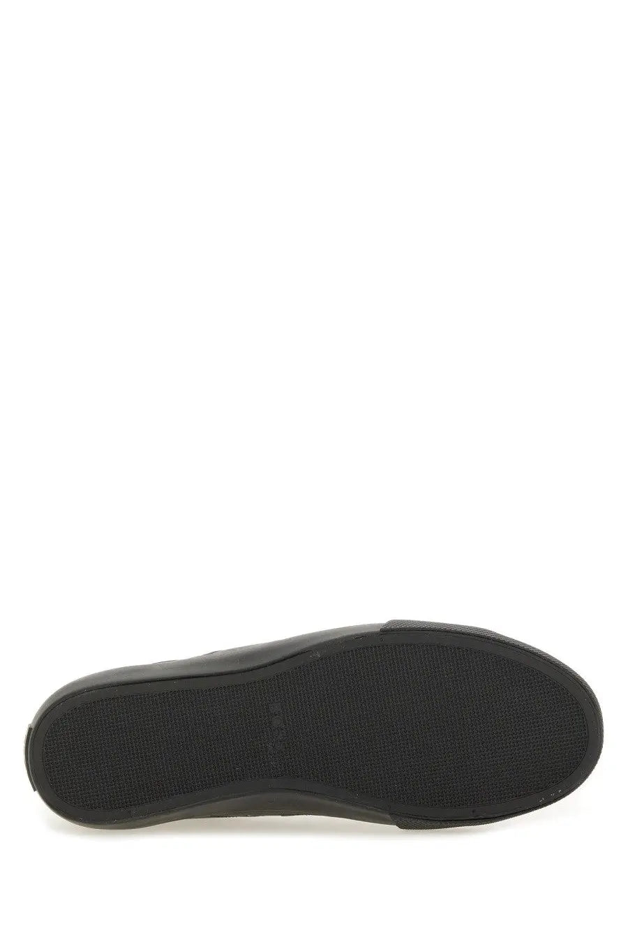 Black rubber sole with textured grip pattern on boss men’s leather sneaker black
