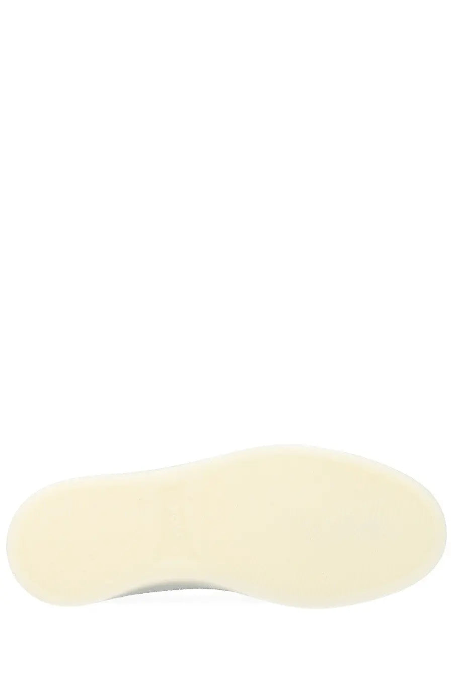 Cream-colored rubber sole with smooth textured surface on boss men’s moccasin kieran blue shoe
