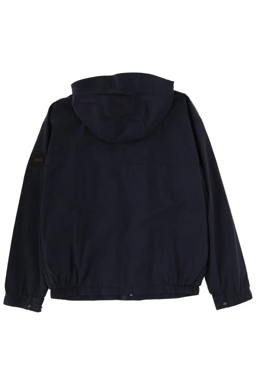 Boss men’s omusk jacket blue black hooded jacket with sleek minimalist design and subtle branding on the sleeve