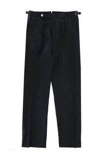 Boss men’s tailored black trousers with sleek straight leg cut and silver toned belt loops for formal wear