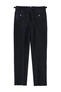 Black tailored trousers with sleek straight-leg cut and subtle pleats at the back from boss men’s pantalone sartoriale con pieghe blue