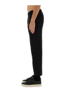 Boss men’s pants basin black tailored trousers with sleek straight-leg cut and subtle side seam detailing