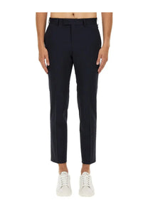 Black tailored trousers with sleek straight-leg cut and subtle creasing boss men’s pants george blue