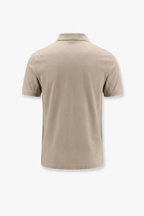 BOSS men’s Perry cotton polo beige short-sleeved shirt with classic collar and neat stitching
