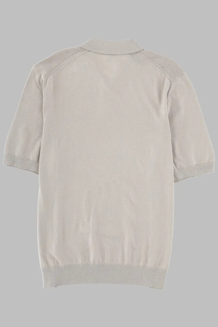 Beige short-sleeved knit polo shirt with ribbed cuffs and hem in cotton by BOSS men’s polo Asac grey collection